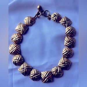 ANNE KLEIN Fabulous Vintage 1990's Chunky Gold Modern Statement Collar necklace
